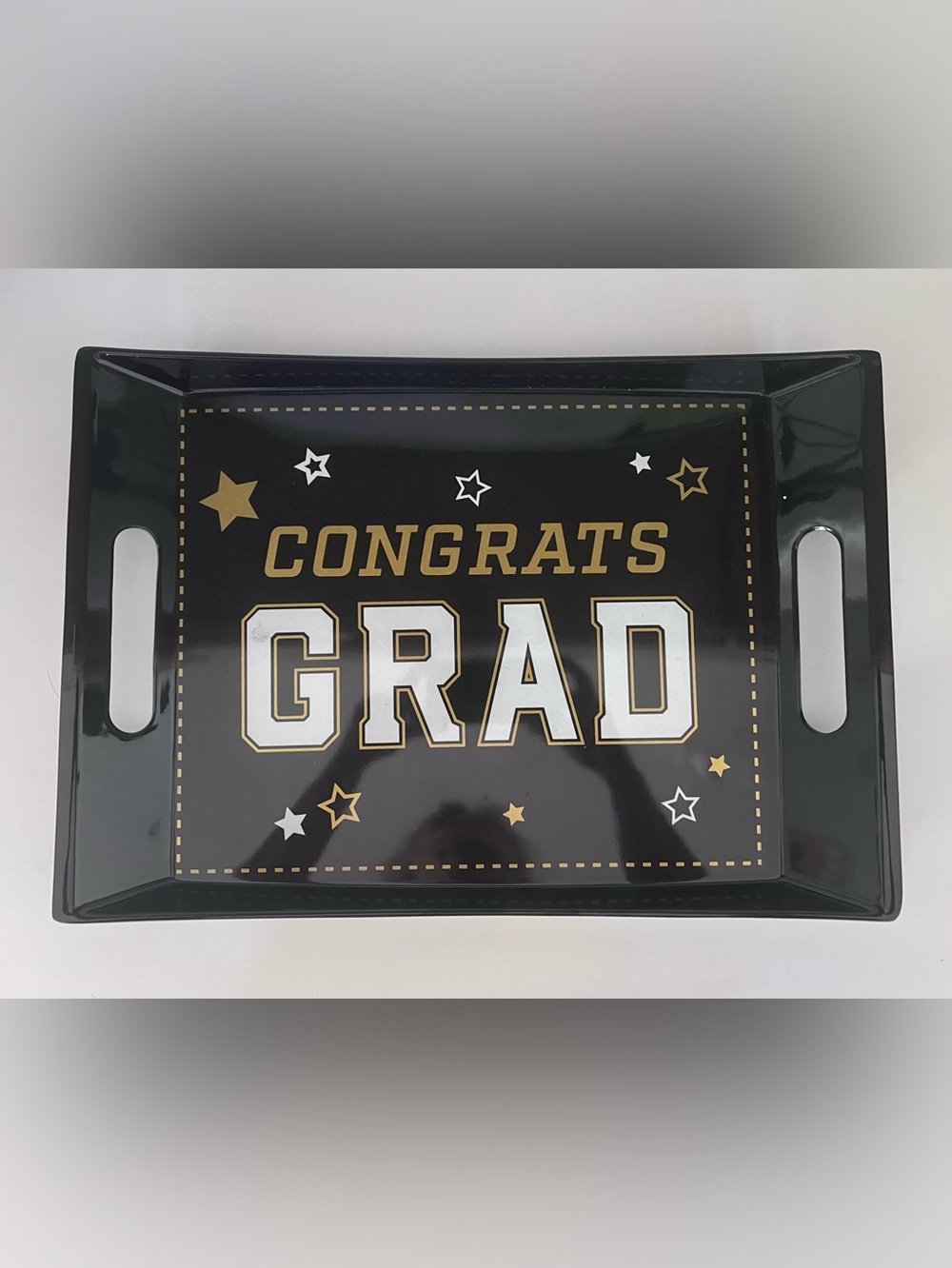 Celebrate It Black and Gold โCongrats Gradโ Party Tray